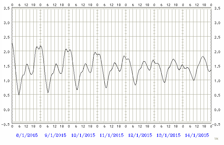 Predicted tide chart