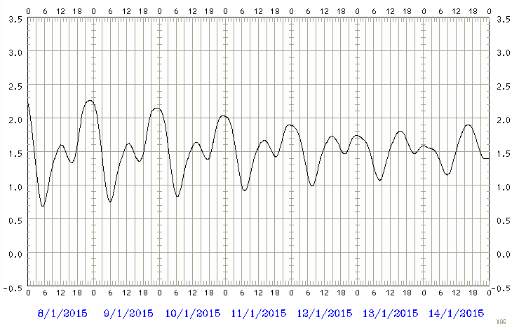 Predicted tide chart