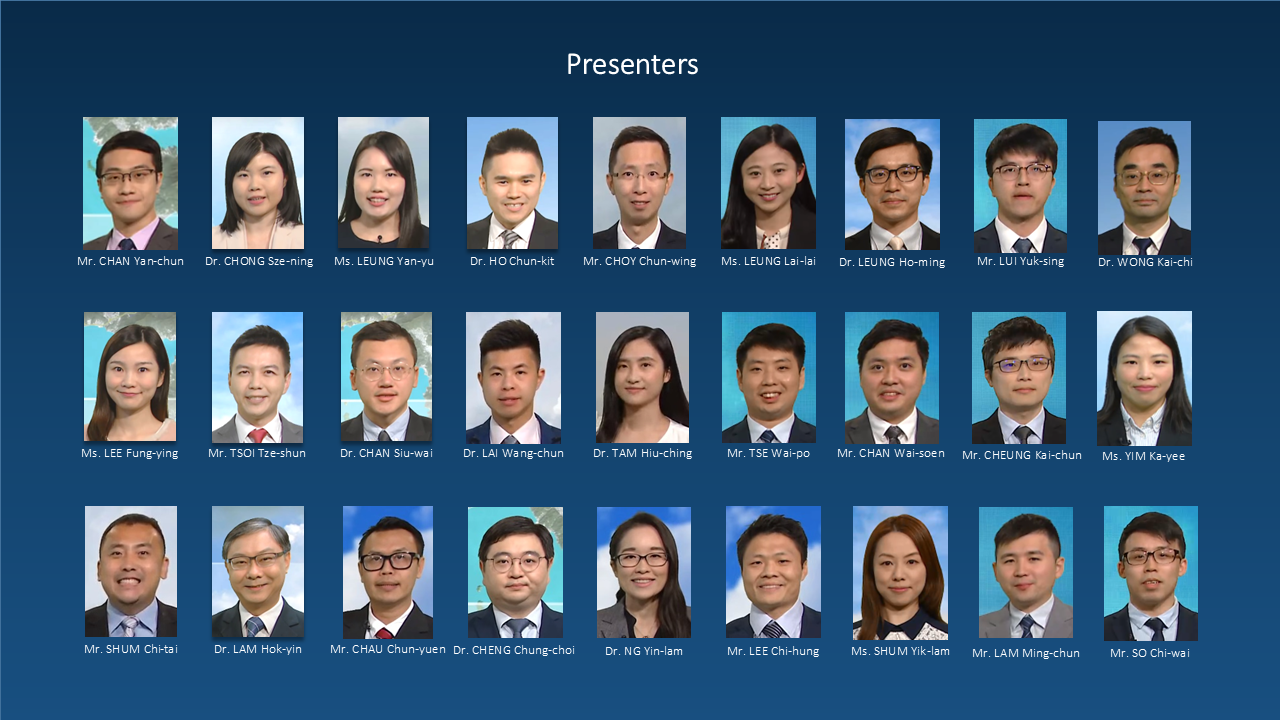 TV Presenters:Mr. Yeung Wai Lung, Mr. Chan Yan Chun, Dr. Chong Sze Ning, Miss Leung Yan Yu, Dr. Ho Chun Kit, Mr. Choy Chun Wing, Miss Lee Fung Ying, Mr. Tsoi Tze Shun, Dr. Yeung Kwok Chung, Dr. Chan Siu Wai, Mr. Kong Wai, Dr. Lai Wang Chun, Mr. Shum Chi Tai, Dr. Lam Hok Yin, Mr. Lau Dick Shum, Mr. Chau Chun Yuen, Mr. Woo Wang Chun, Dr. Cheng Chung Choi