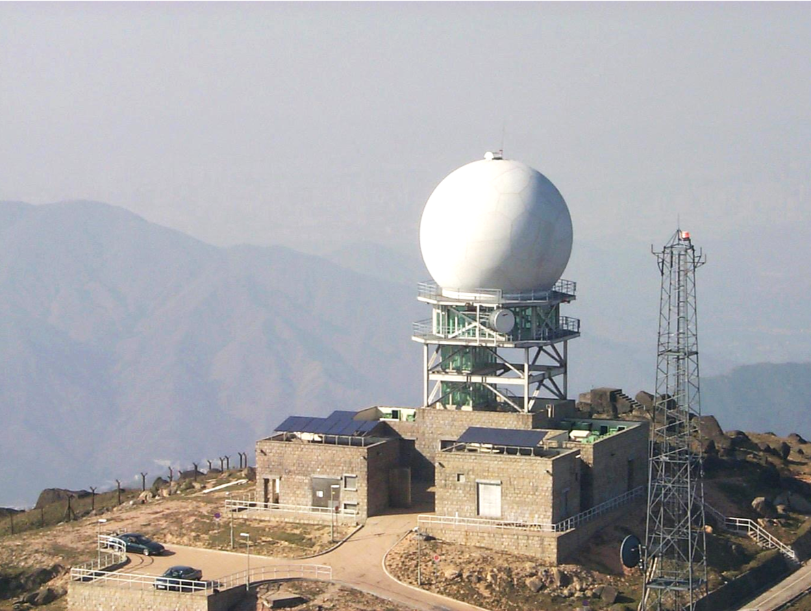 大帽山現時的多普勒天氣雷達