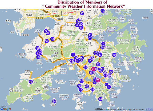 Distribution of Members of Community Weather Information Network