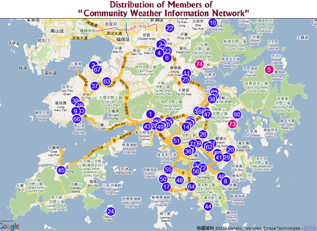 Distribution of Members of Community Weather Information Network