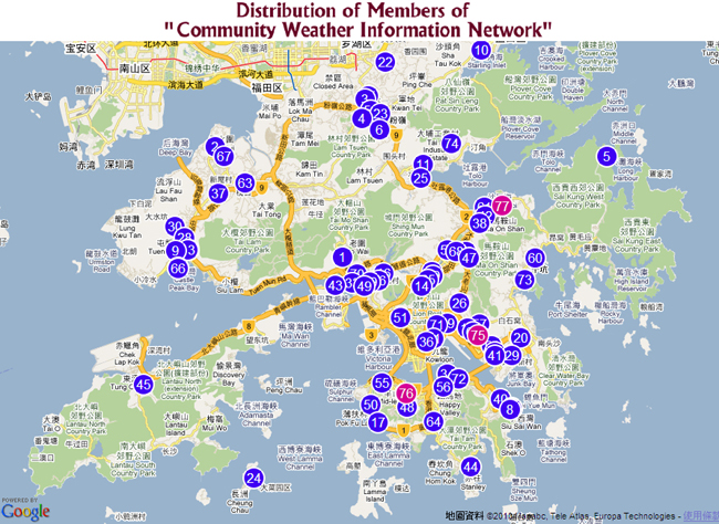 Distribution of Members of Community Weather Information Network