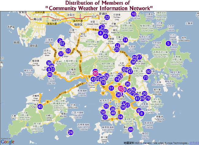 Distribution of Members of Community Weather Information Network