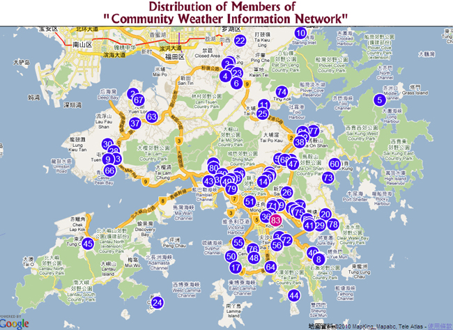 Distribution of Members of Community Weather Information Network