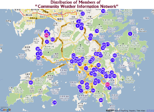 Distribution of Members of Community Weather Information Network