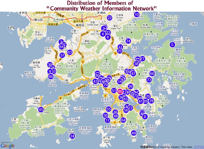 Distribution of Members of Community Weather Information Network