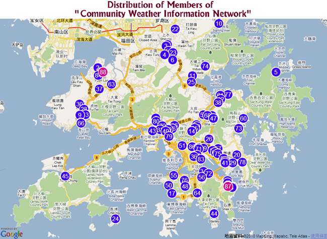 Distribution of Members of Community Weather Information Network