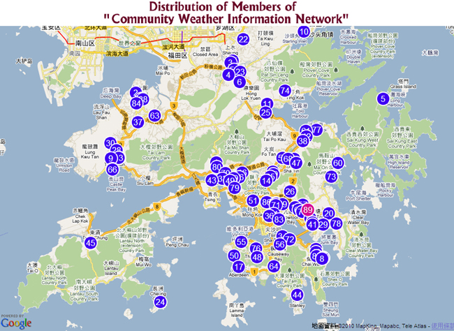 Distribution of Members of Community Weather Information Network