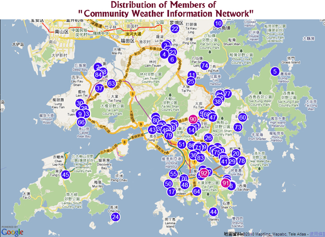 Distribution of Members of Community Weather Information Network