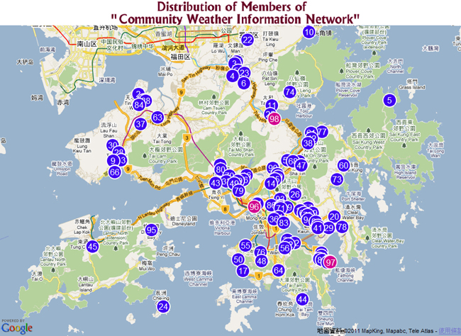 Distribution of Members of Community Weather Information Network