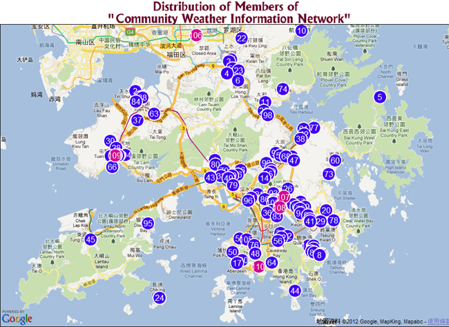 Distribution of Members of Community Weather Information Network
