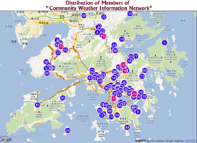 Distribution of Members of Community Weather Information Network