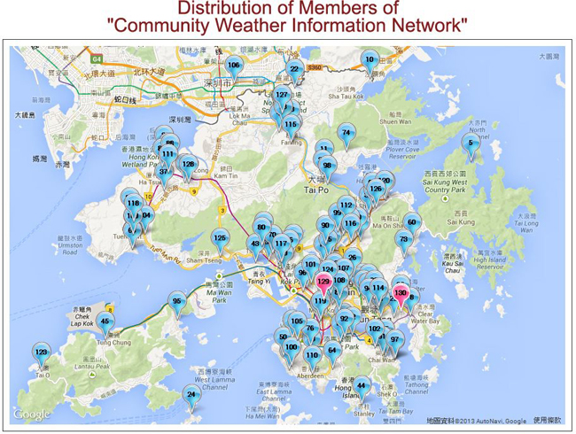 Distribution of Members of Community Weather Information Network
