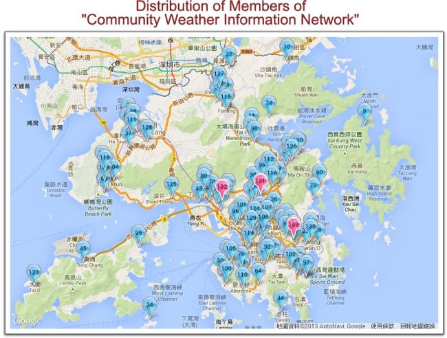 Distribution of Members of Community Weather Information Network