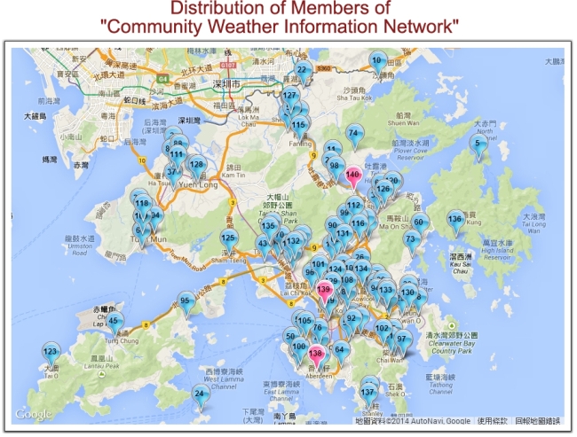 Distribution of Members of Community Weather Information Network