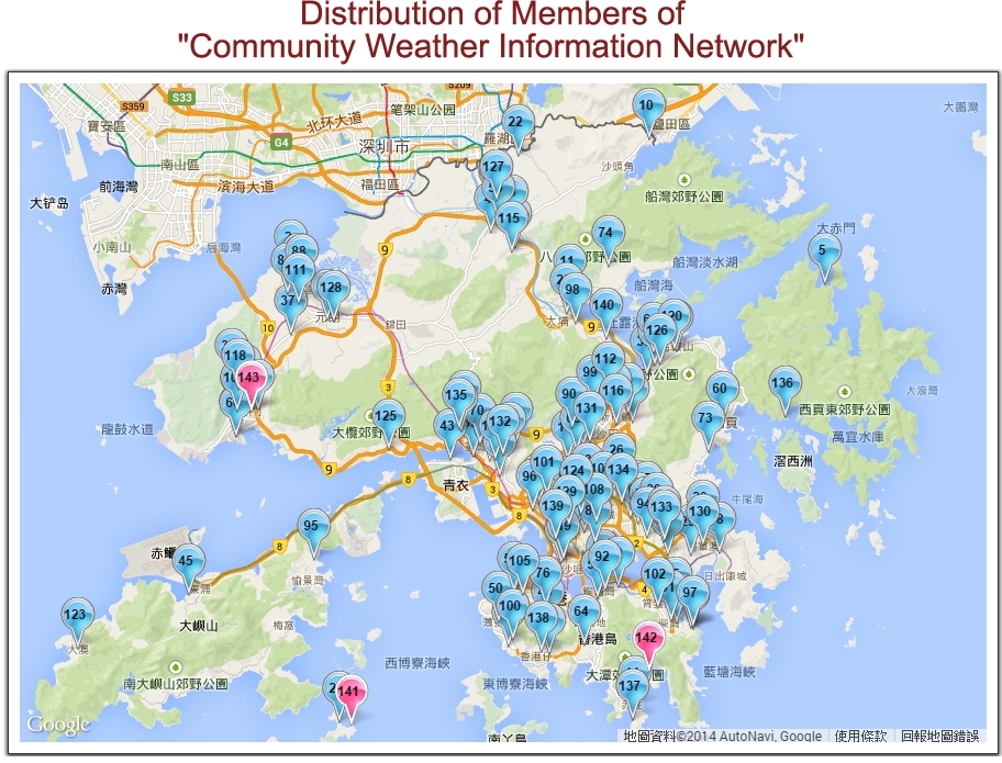 Distribution of Members of Community Weather Information Network