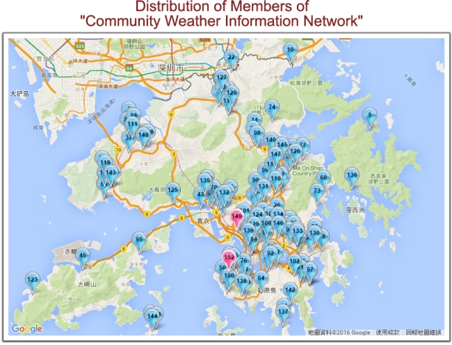 Distribution of Members of Community Weather Information Network