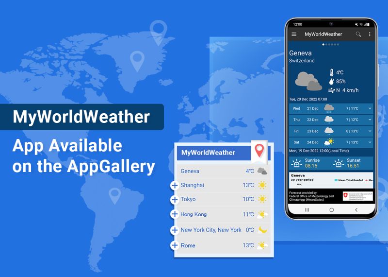 Figure 1: “MyWorldWeather” app is available on the AppGallery