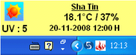The Weather Wizard shows the latest weather condition over Hong Kong,  UV index at King's Park and the air temperature and relative humidity at Sha Tin. 
