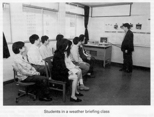 Students in a weather briefing class