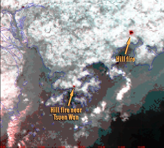 Hill fire (Image time - 7:30 p.m., 27 November 2001)