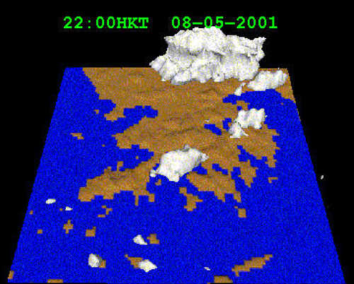 the radar image at 10 pm on May 8, 2001.