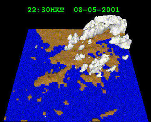 the radar image at 10:30 pm on May 8, 2001.