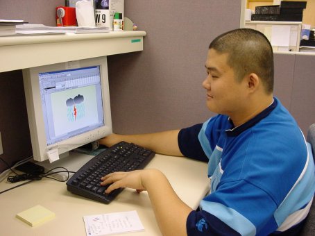 CHAN Ka-kin is designing weather cartoons for TV weather programmes