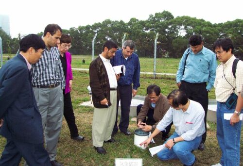 Participants of the training programme having hands-on experience during a site visit
