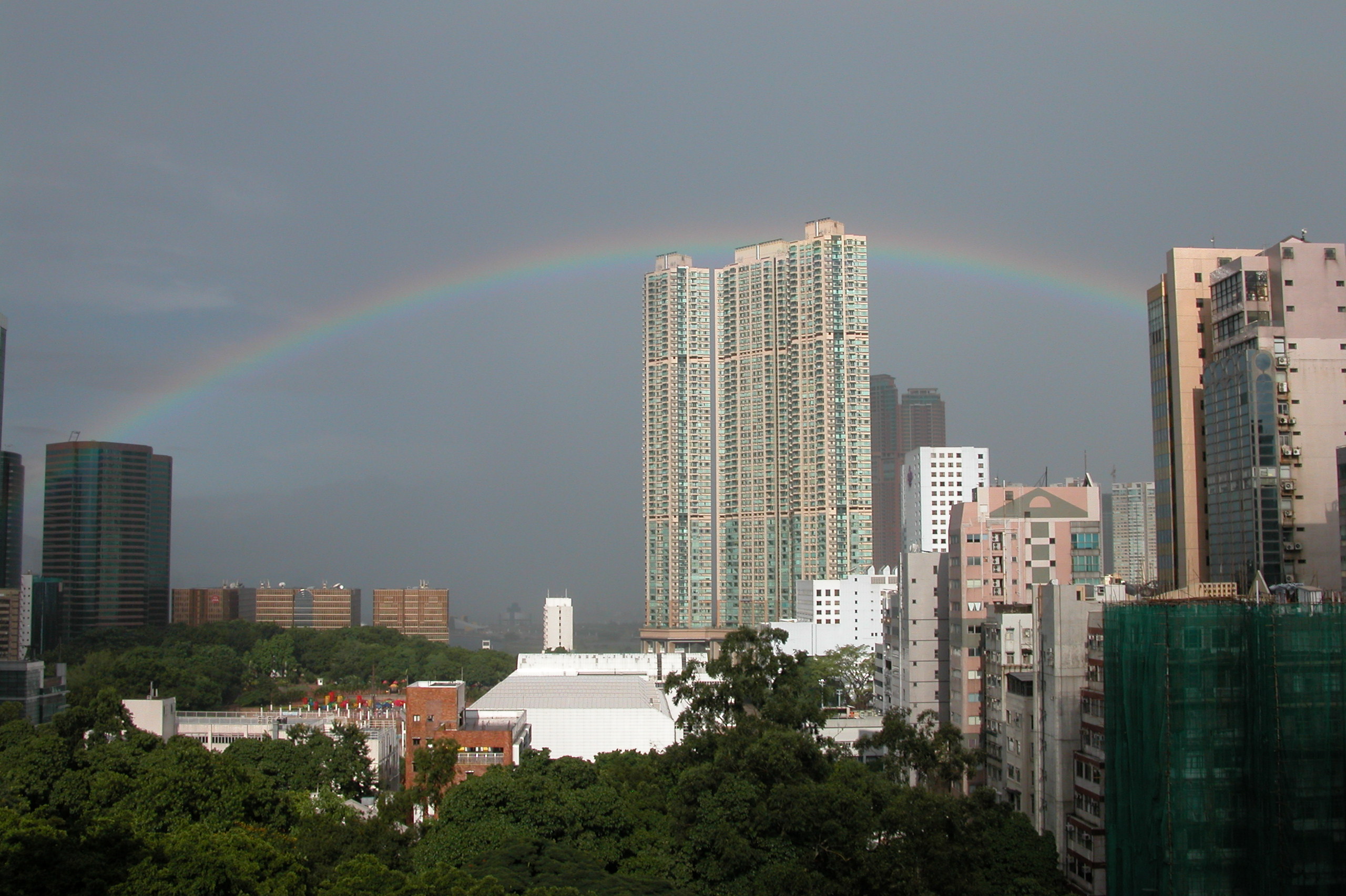 Picture 1	Rainbow over Victoria Harbour on the morning of 30 August