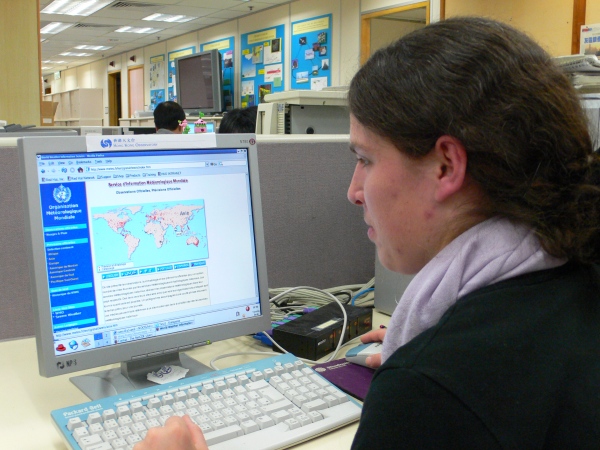 Enthusiastic weather lover browsing the website