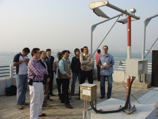 Figure 2	Participants being briefed on the visibility meter installed at Central