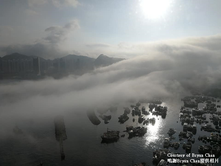 Sea fog near Lei Yue Mun on 15 May 2019