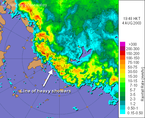 Line of heavy showers