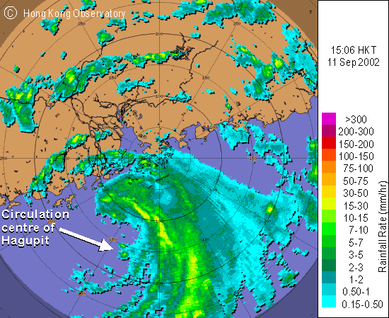 Severe Tropical Storm Hagupit on 11 September 2002