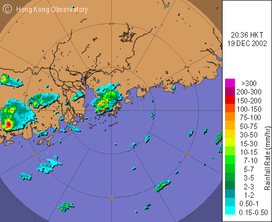 Fig.4 Radar image at 8:36 p.m.