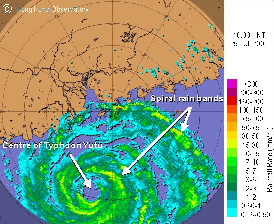 Typhoon Yutu on 25 July 2001