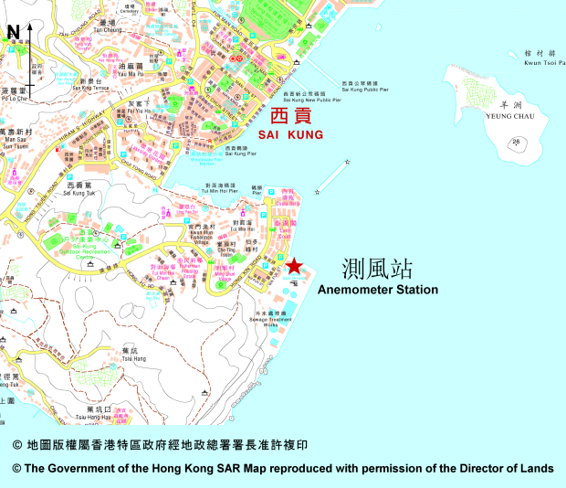 Location of the Sai Kung Wind Station