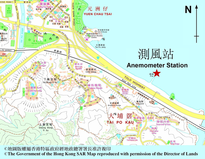 Location of the Tai Po Kau Wind Station