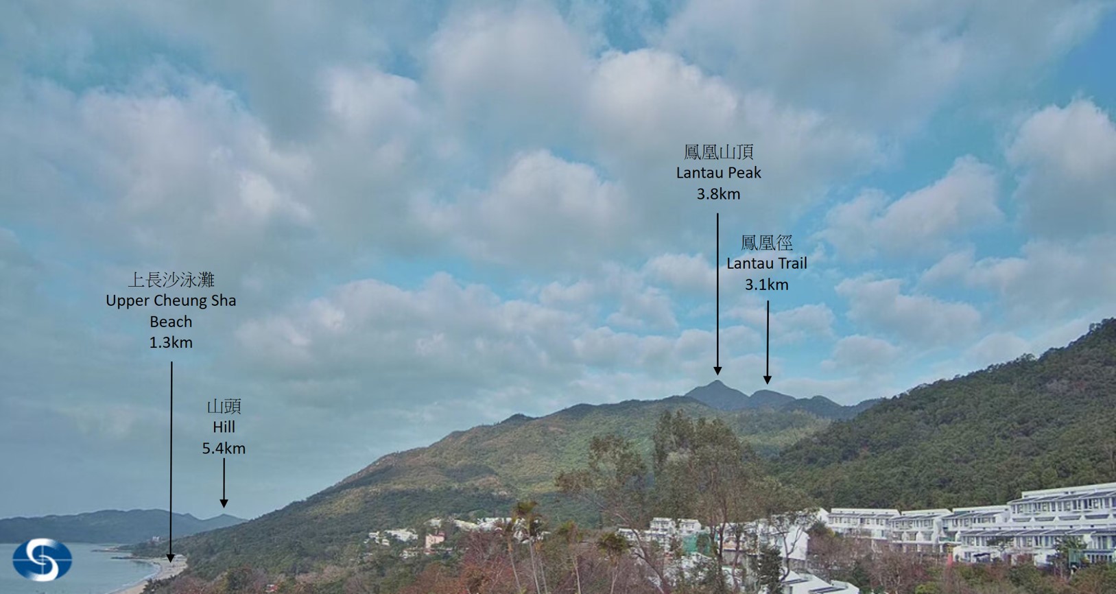 Landmarks to the northwest of Cheung Sha Automatic Weather Station