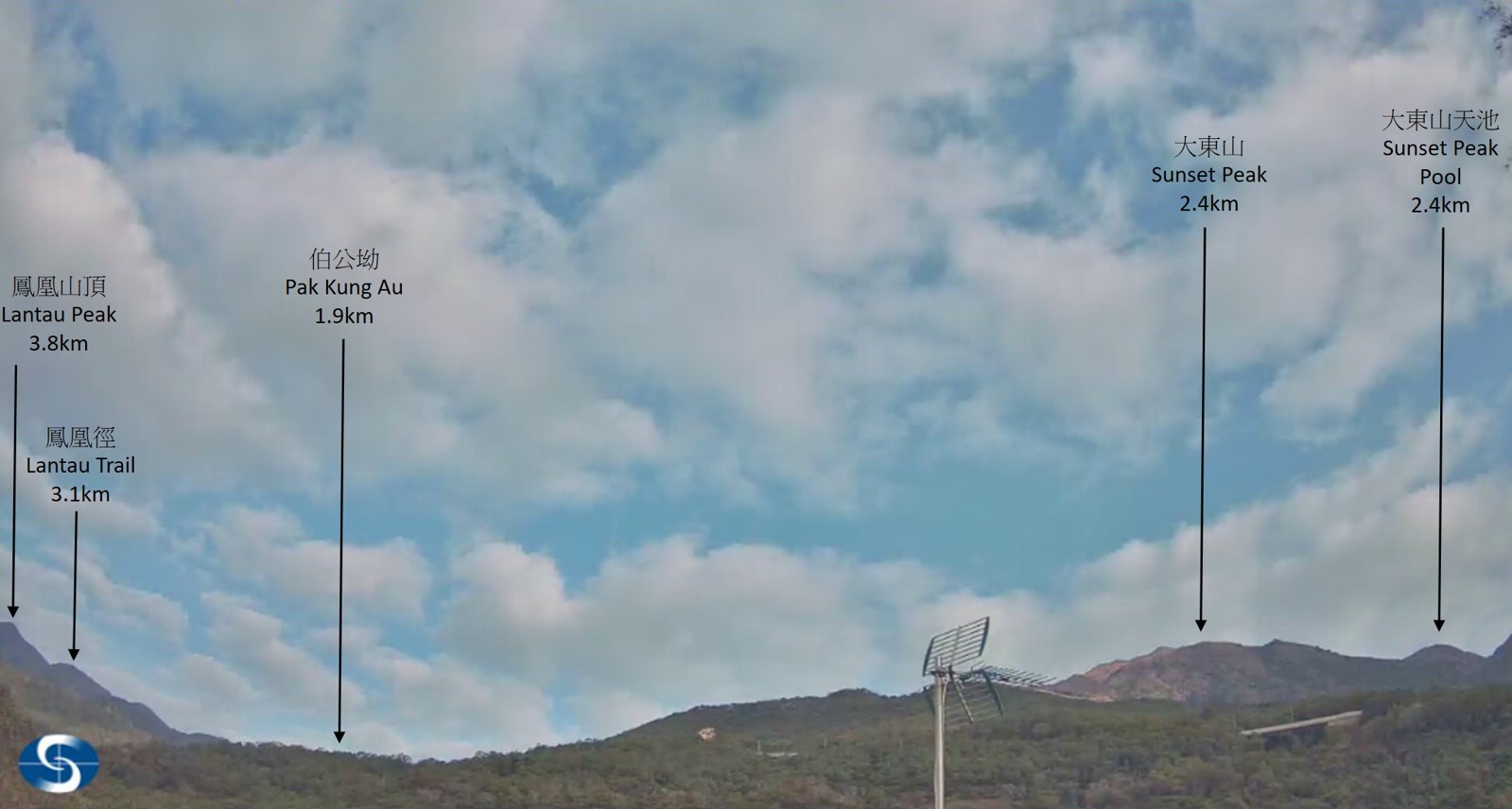Landmarks to the north of Cheung Sha Automatic Weather Station