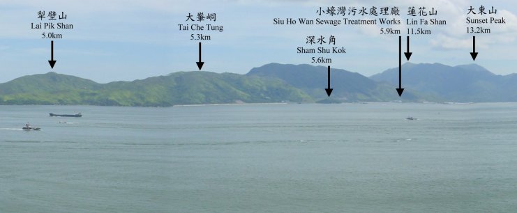 Landmarks to the south of Tai Lam Chung