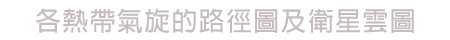 各热带气旋的路径图及卫星云图
