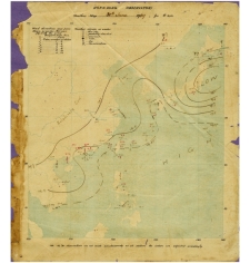 展品之一： 天文台现存最早的天气图，绘于1909年6月30日