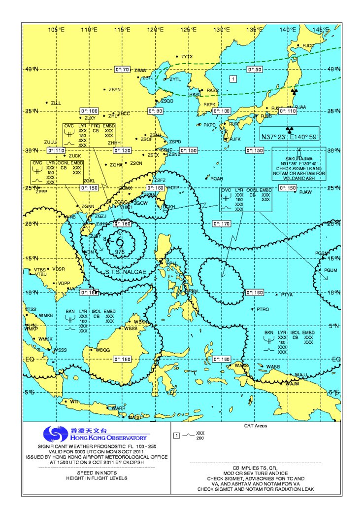 重要天氣圖樣本