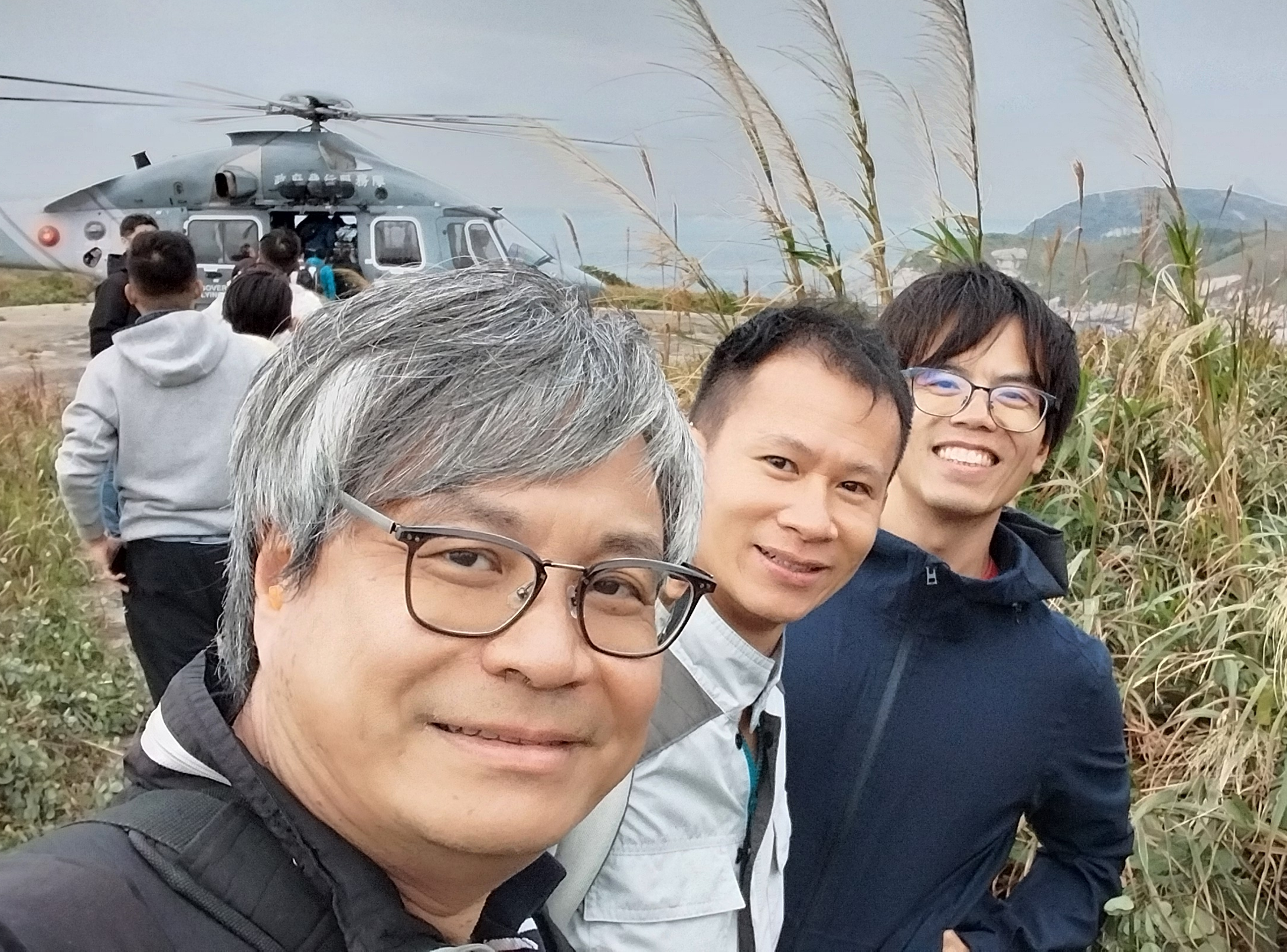 The Huangmao Zhou seismic station construction team leaving the site