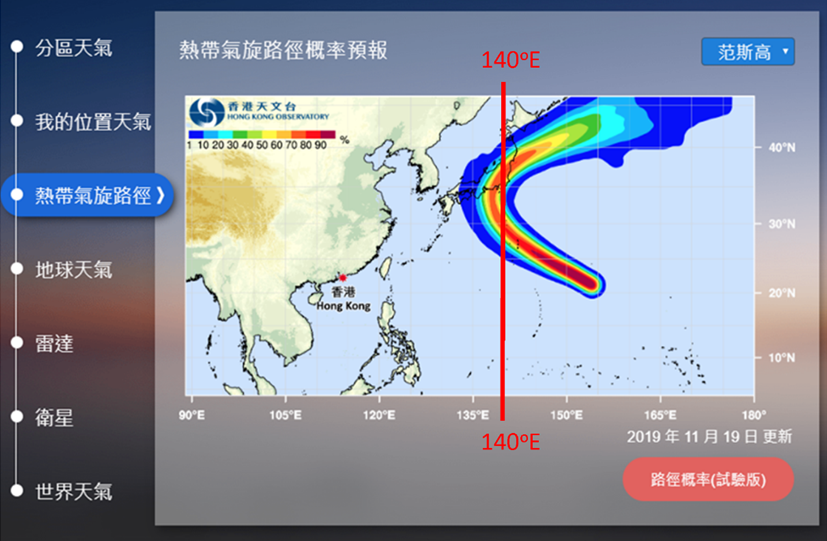 熱帶氣旋路徑概率預報擴至中太平洋