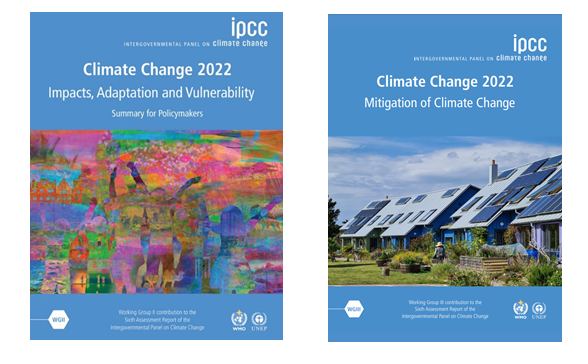 The Summaries for Policymakers in Working Group Reports II (left) and III (right)