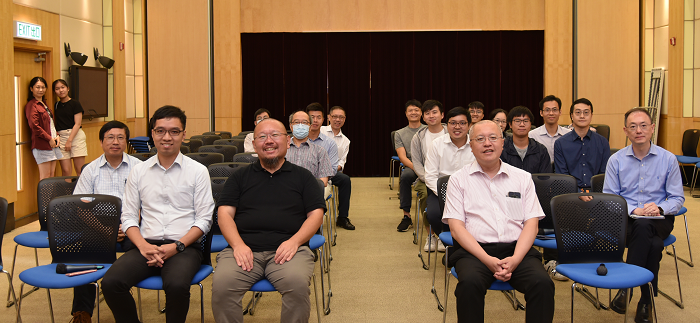 Dr Tang Wenbo (front row, second from the left), Associate Professor of Arizona State University, shared with Observatory colleagues regarding research on Lagrangian analyses of airflow near the Hong Kong International Airport (13 June 2023)